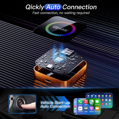 【Newyear2026】Picks with Carplay Aimoon Orange Ai Cube Pro Max Wireless Carplay Adapter for Iphone & Android Auto Ai Box with Netflix Youtube Supports TF Card Dongle Plug and Play Easy Setup Carplay Video Entertainment for Ios 10+ and Cars after 2015 Car